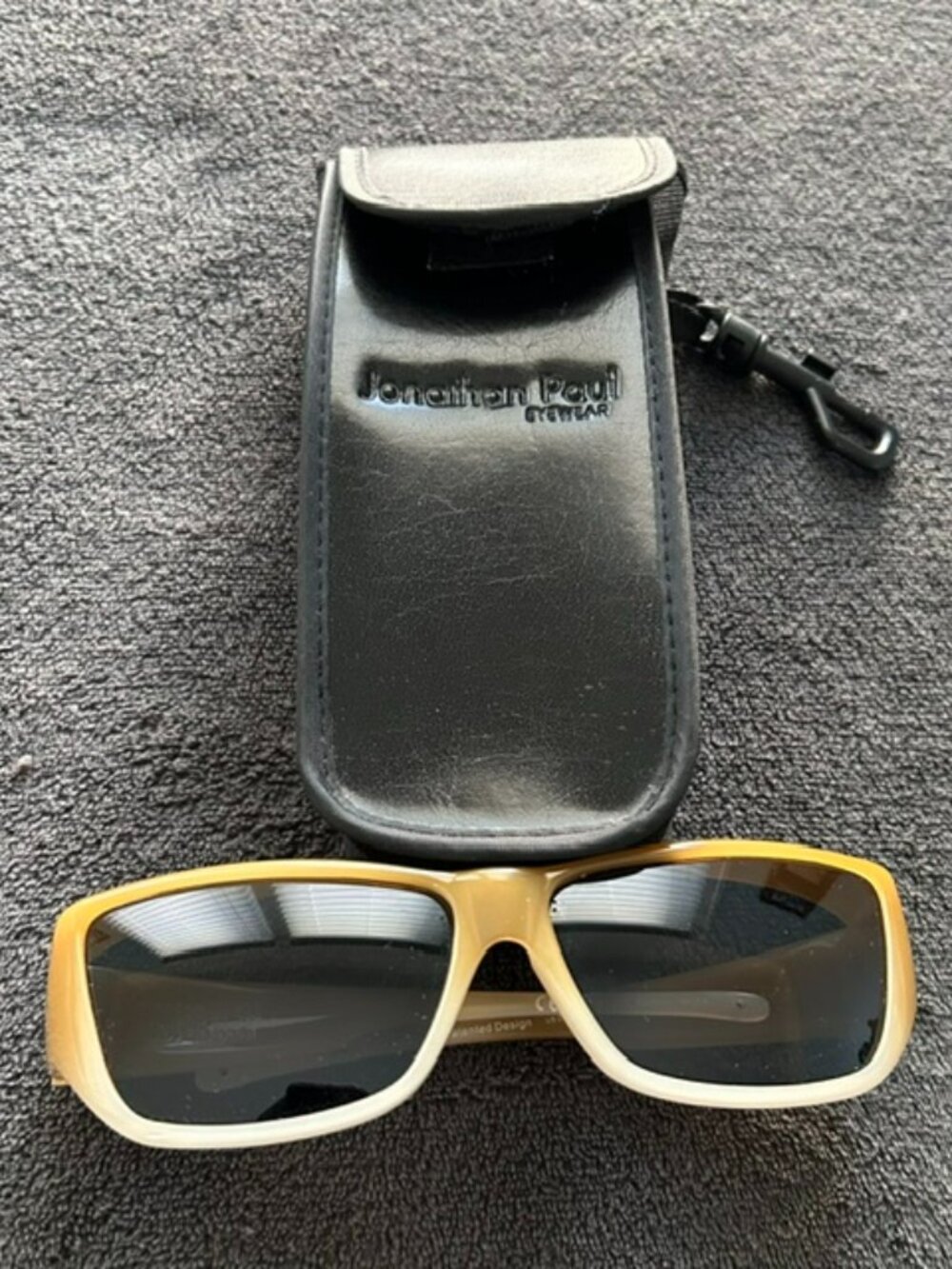 Jonathan Paul Ombre Polarized Sunglasses Yellow White w/Case